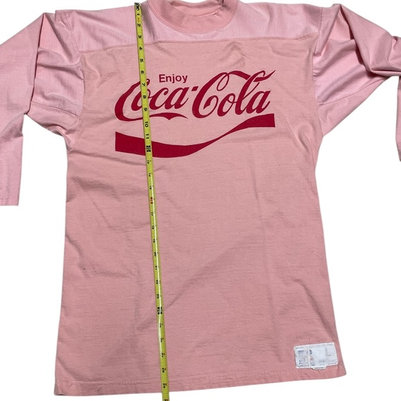 Vintage Coca Cola Long Sleeve Pink Jersey T Shirt Size L See measurements - Picture 6 of 7
